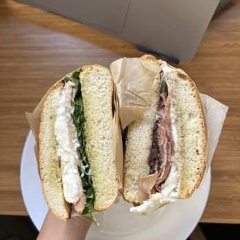 Burrata House - smoked salmon burrata (left) & truffle parma burrata (right) - Sandwiches Near Me - Los Angeles, California Burrata House - smoked salmon burrata (left) & truffle parma burrata (right) - Sandwiches Near Me - Los Angeles, California
