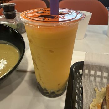 Soup Kettle Grille - Mango smoothie with tapioca boba - Soup Near Me - Meridian, Idaho Soup Kettle Grille - Mango smoothie with tapioca boba - Soup Near Me - Meridian, Idaho