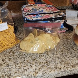 Snacks and sweet bread. The sweet bread doesnt taste anything like sweet bread. Its regular dry bread with tutti fruiti inserted into it.