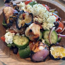 Greek Salad with Chicken Kabob Greek Salad with Chicken Kabob