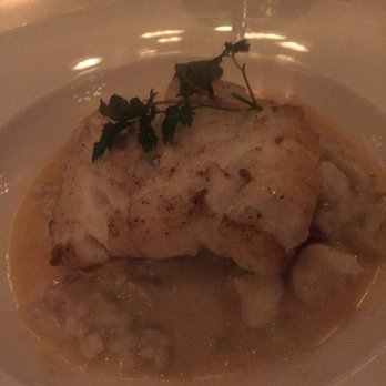 Mistral - Pan baked cod with lobster risotto. - French Near Me - Boston, Massachusetts