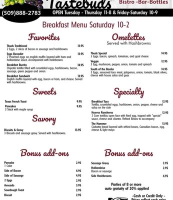Menu photo 3 Tastebuds Wenatchee, WA