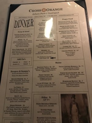 Menu photo 6 Cross & Orange Asbury Park, NJ