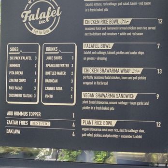 Falafel - Menu 8/8/25 - Falafel Near Me - Arlington, Virginia