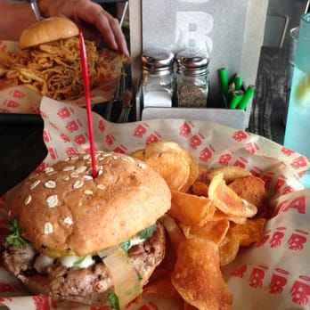 Burgatory - Fox Chapel - Jerk Chicken Burger with chips - Burgers Near Me - Pittsburgh, Pennsylvania Burgatory - Fox Chapel - Jerk Chicken Burger with chips - Burgers Near Me - Pittsburgh, Pennsylvania