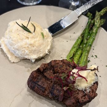 The Turn - Filet, mashed potatoes, and asparagus - Cocktail Bars Near Me - Marion, Illinois