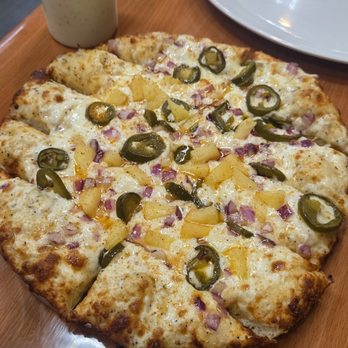 Desi Pizza Bite - Garlic cheese sticks with jalapeño and pineapple - Pizza Near Me - Rancho Cucamonga, California
