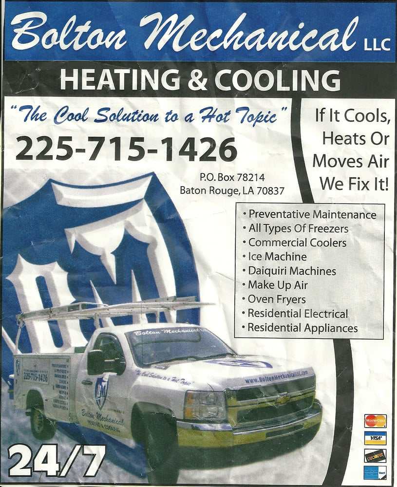 BOLTON MECHANICAL Updated September 2024 Baton Rouge, Louisiana