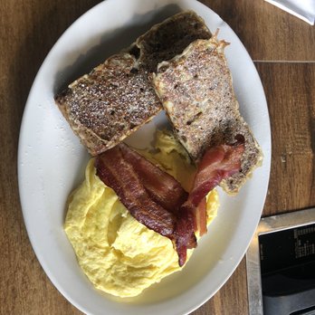 Slappy Cakes - Banana bread French toast, scrambled eggs and bacon. Delicious. - Breakfast & Brunch Near Me - Lahaina, Hawaii Slappy Cakes - Banana bread French toast, scrambled eggs and bacon. Delicious. - Breakfast & Brunch Near Me - Lahaina, Hawaii