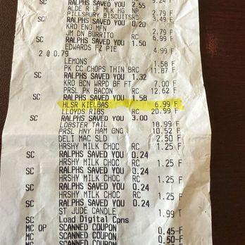 Ralphs - Receipt showing item not being taken off. - Grocery Near Me - San Marcos, California Ralphs - Receipt showing item not being taken off. - Grocery Near Me - San Marcos, California