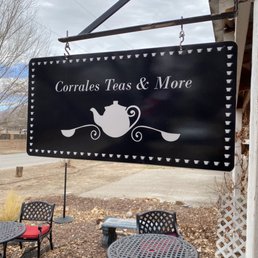 Outdoor patio and signage Outdoor patio and signage