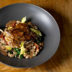Foxcroft Food & Wine - Birkdale - Crispy Duck
House confit duck leg, brandy-peppercorn sauce, and white bean ragout.