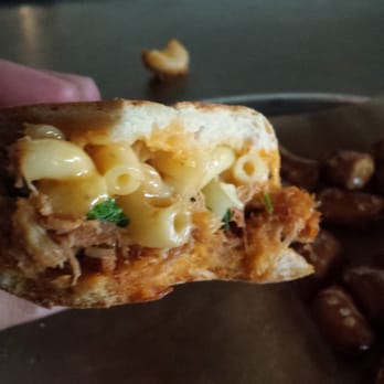 Barcade - Mac n cheese pulled pork sandwich - Bars Near Me - Jersey City, New Jersey