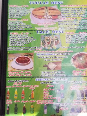 Menu photo 2 Taqueria San Angel Columbus, OH