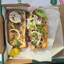 Papa Johns Pizza - Philly Cheese Steak Lite - hardly any cheese and hardly any meat.