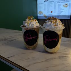 Cafe Tealicious - Vanilla ice cream. One has fruity pebbles the other has Cinnamon Toast Crunch.