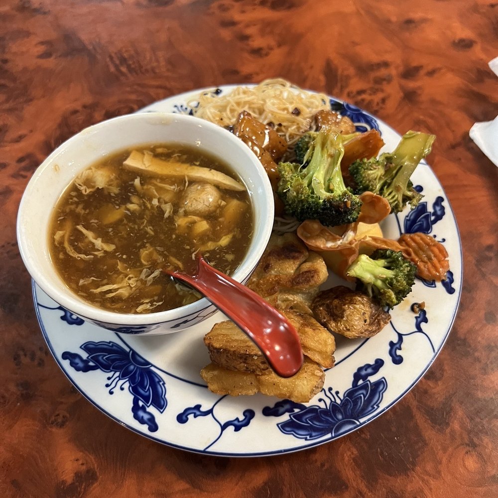 Hot and sour soup and buffet food. Hot and sour soup and buffet food.