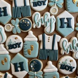 Equinox Pastries and Pops - Oh Boy Baby Shower Cookies