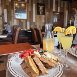 Mimosa and waffles