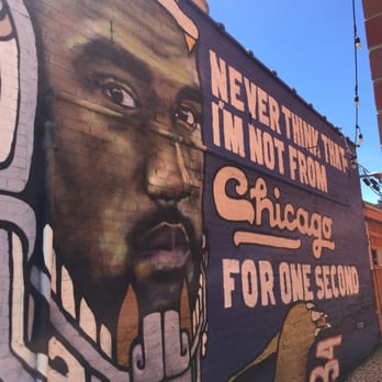 Cafe Tola - Kanye West portait on the side of their building! - Coffee & Tea Near Me - Chicago, Illinois