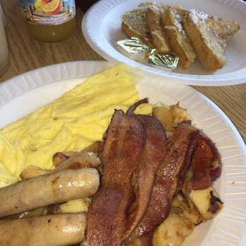 Pete's Dockside - Tony's special 2 eggs, 2 meats, French toast with home fries - American Near Me - Boston, Massachusetts Pete's Dockside - Tony's special 2 eggs, 2 meats, French toast with home fries - American Near Me - Boston, Massachusetts