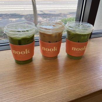Nook coffee bar - Our delicious drink Coconut matcha Honey oat latte Matcha latte - Coffee & Tea Near Me - Rancho Cucamonga, California Nook coffee bar - Our delicious drink Coconut matcha Honey oat latte Matcha latte - Coffee & Tea Near Me - Rancho Cucamonga, California
