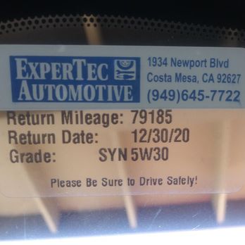ExperTec Automotive - Different grade than indicated on the cap - Auto Repair Near Me - Costa Mesa, California