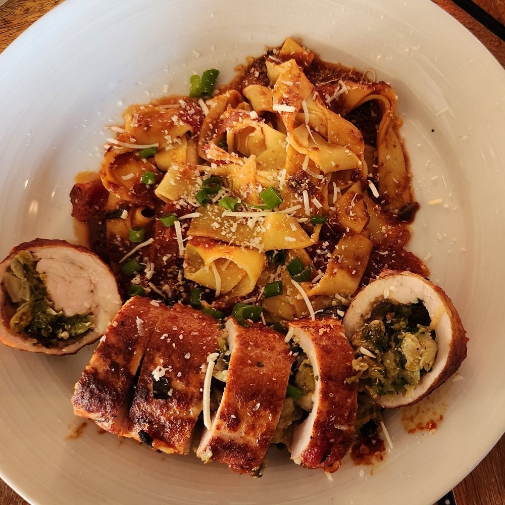 Francesca's Cucina - a plate of pasta and meat - Italian Near Me - Syracuse, New York Francesca's Cucina - a plate of pasta and meat - Italian Near Me - Syracuse, New York
