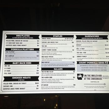 Count Porkula - a menu on a large screen - Barbeque Near Me - North Little Rock, Arkansas