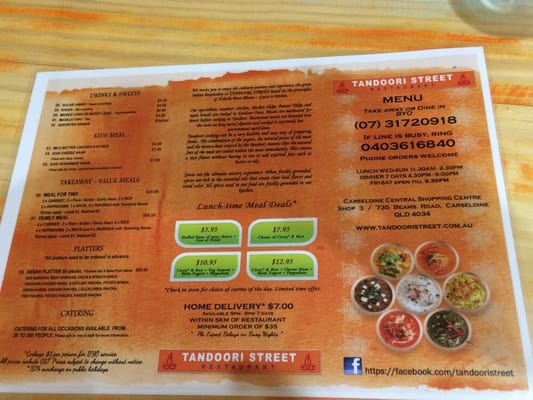 Menu photo 2 Tandoori Street Brisbane, QLD