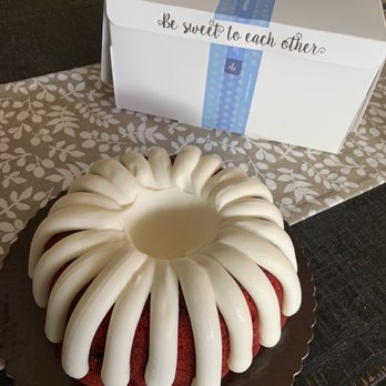 Nothing Bundt Cakes - Famous Red Velvet Cake has yummy chocolate chips in their cake. My birthday cake 07.25.22 - Desserts Near Me - Brea, California Nothing Bundt Cakes - Famous Red Velvet Cake has yummy chocolate chips in their cake. My birthday cake 07.25.22 - Desserts Near Me - Brea, California