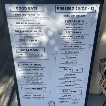 Juice Boss - Menu as of Sept 2025 - Juice Bars & Smoothies Near Me - Atascadero, California