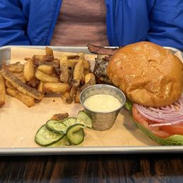 Burger was  delicious and big