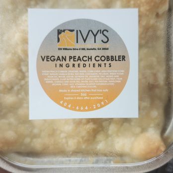 Ivy's Heavenly Cobbler - Vegan peach cobbler - Desserts Near Me - Atlanta, Georgia Ivy's Heavenly Cobbler - Vegan peach cobbler - Desserts Near Me - Atlanta, Georgia