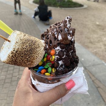 The DoughCone - Sundae with melted marshmallow. - Food Trucks Near Me The DoughCone - Sundae with melted marshmallow. - Food Trucks Near Me