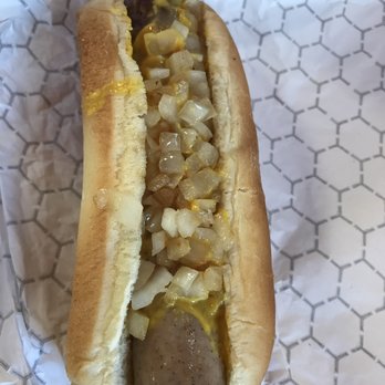 Wienerschnitzel - My bratswurt with just onions on top - Hot Dogs Near Me - Stockton, California Wienerschnitzel - My bratswurt with just onions on top - Hot Dogs Near Me - Stockton, California
