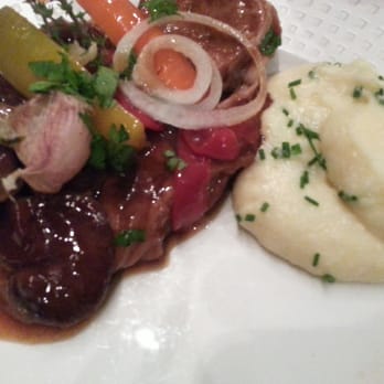 Les Papilles - Some of the veal and polenta on my plate. - Wine Bars Near Me - Paris, 75