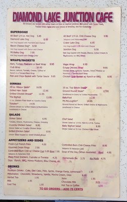 Menu photo 5 Diamond Lake Junction Cafe & Quick Mart Chemult, OR