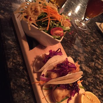 Greenfields Gastro Public House - Fish tacos with garden salad. - American Near Me - Nepean, Ontario Greenfields Gastro Public House - Fish tacos with garden salad. - American Near Me - Nepean, Ontario