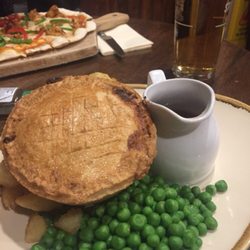 The Mill Wheel - The pie special (pork and cider) and the masala pizza.