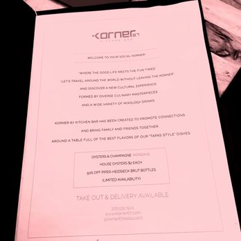 Korner 67 - Menu - Cocktail Bars Near Me - Miami Lakes, Florida