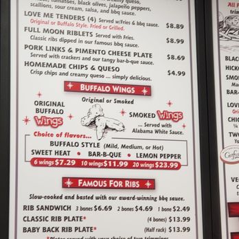 Full Moon BBQ - Menu - Barbeque Near Me - Pelham, Alabama