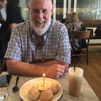 Slanted Door - Handsome hubby & Sweet potato donuts w/ miso butterscotch, sprinkle of black sesame sugar & adult iced coffee - Vietnamese Near Me - San Ramon, California Slanted Door - Handsome hubby & Sweet potato donuts w/ miso butterscotch, sprinkle of black sesame sugar & adult iced coffee - Vietnamese Near Me - San Ramon, California