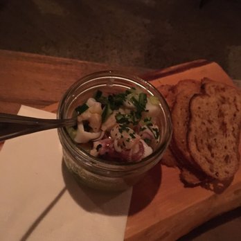 Taverna Mercatto - Frutti Di Mare- marinated pickled seafood. Shrimp, scallops & calamari served with crostini. So good! - Italian Near Me - Toronto, Ontario Taverna Mercatto - Frutti Di Mare- marinated pickled seafood. Shrimp, scallops & calamari served with crostini. So good! - Italian Near Me - Toronto, Ontario