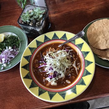 The Grain Cafe - Pozole!! Serving size was a bit small.  More cabbage than anything else. But  tasty. $11.00 - Vegan Near Me - Long Beach, California