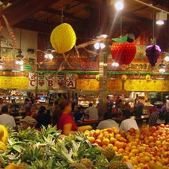 Los Altos Ranch Market - A view of a section of the Ranch Market food court from the adjacent produce aisle - Mexican Near Me - Phoenix, Arizona