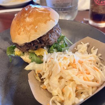 BURNT Smokehouse & Bar - Beef Burger. Perfectly medium - Kosher Near Me - Boca Raton, Florida BURNT Smokehouse & Bar - Beef Burger. Perfectly medium - Kosher Near Me - Boca Raton, Florida