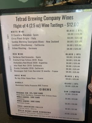 Menu photo 2 Tetrad Brewing Company Greenville, SC