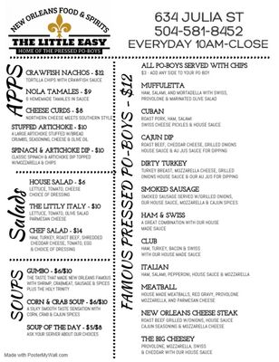 Menu photo 5 The Little Easy New Orleans, LA
