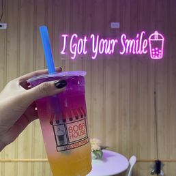 Lychee Butterfly Tea with passion fruit boba Lychee Butterfly Tea with passion fruit boba